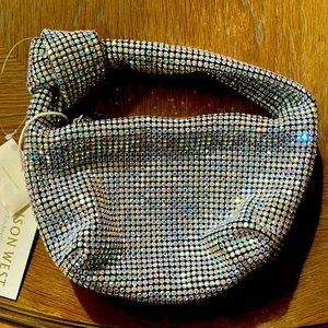 BNWT gorgeous bling crystal stones evening bag with twist handle